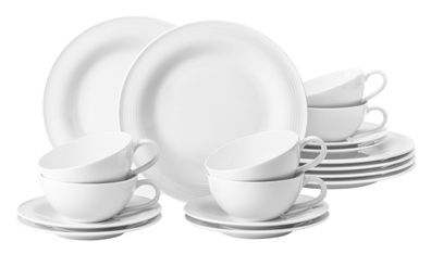 Seltmann Weiden Teeservice 18-teilig BT groß Beat weiss 001.751421