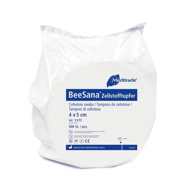 20x Meditrade BeeSana sterile Zellstofftupfer, 4 x 5 cm, 1 Rolle | Packung (500 Stück