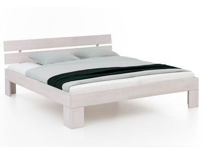 Massivholzbett Eckbert Kernbuche weiß Größe nach Wahl Doppelbett Bett