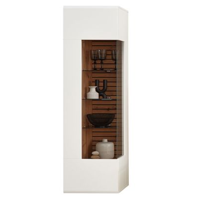 Hängevitrine Frederik 3L weiß Artisan Eiche 49x167x40 cm Vitrine LED