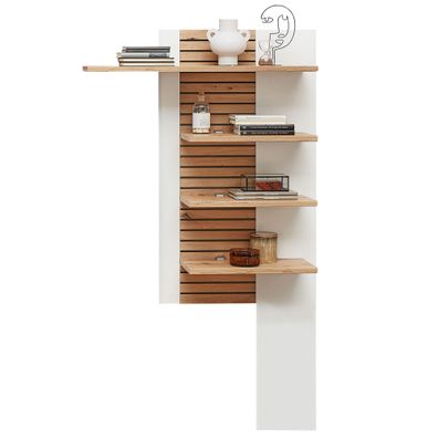 Wandpaneel Frederik 7 weiß Artisan Eiche 96x171x28 cm Wandregal LED