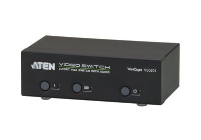 ATEN VS0201 Monitor-Umschalter VGA 2-fach, mit Audio, über RS-232 steuerbar