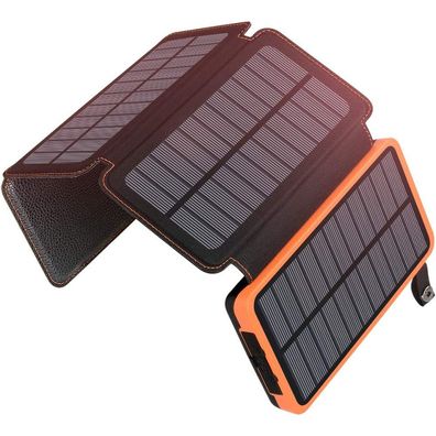 Solar Powerbank 20000mAh Solar Ladegerät wasserfester Akku 2 USB Ports