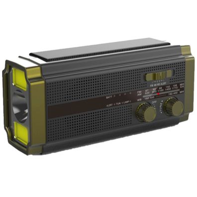 Solar Radio AM/FM Kurbelradio Notfallradio mit LED Taschenlampe