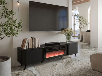 TV-Lowboard Volare 200 EF mit Kamin TV Schrank Stehend Wohnzimmer Kollektion