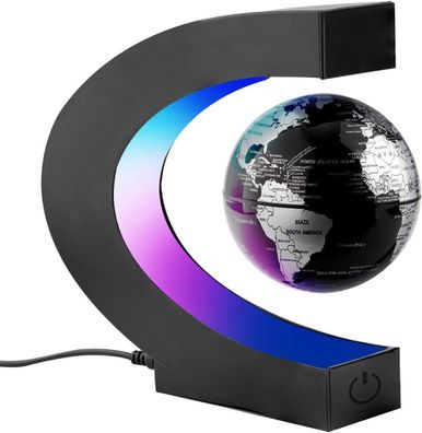 C-Form Magnetische Schweben Floaten Weltkarte Globus mit Led Display Stétze,