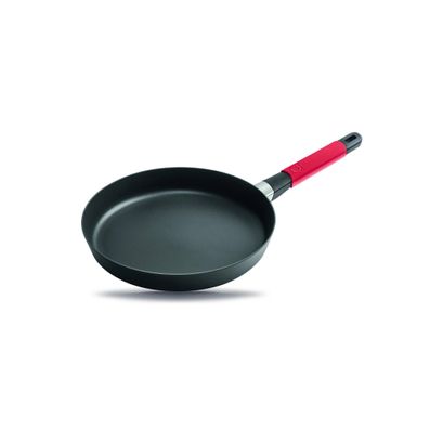 Squality Flachpfanne, Rot, 24cm?, 5cm hoch, 1.0l Volumen, Ergo-Griff, CERAN/GAS