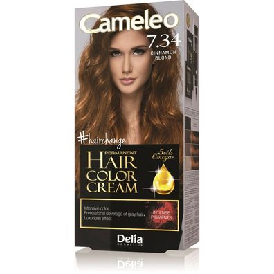 Delia Cosmetics Cameleo HCC Permanent Omega+ Farbe Nr. 7.34 Zimtblond 1op