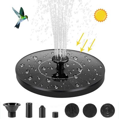 Solar Springbrunnen, Solar Teichpumpe Garten Wasserpumpe mit 1,4W