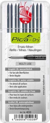 Minenset Pica Dry Graphitminen 10-teilig für alle Oberflächen abwischbar Refill