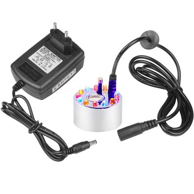 Teich Brunnen Nebler Wassernebler mit Netzteil und 12 LED Farbwechsel, 24W,