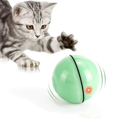 Interaktives Katzenspielzeug Ball mit LED-Licht, selbstdrehender 360-Grad-Ball,