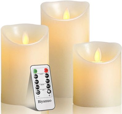 Biyanuo LED candles flameless candles flameless candle lights 10.2/ 12.7/ 15.2