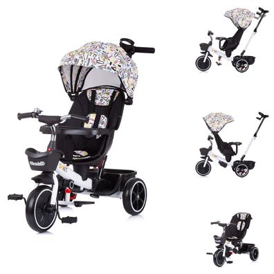 B-Ware Chipolino Tricycle 4 in1 Smart Schiebestange drehbar Flaschenhalter weiß