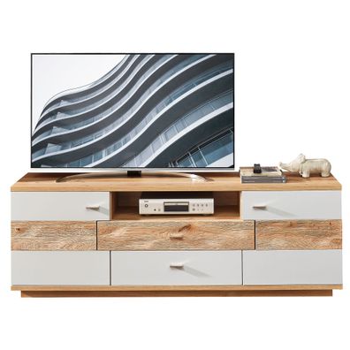 Lowboard Valente 8 lichtgrau matt 190x60x48 cm Wohnzimmer TV-Möbel LED