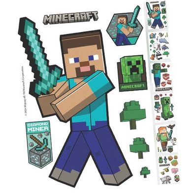 Minecraft - Sticker, Wandtattoos, selbstklebende Wandbilder in diversen Minecraft Ch