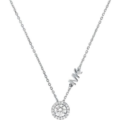 Gentle silver necklace with zircons MKC1208AN040