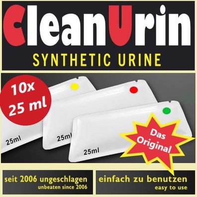 10x 25 ml original CleanU Clean Urin künstlicher synthetischer fake Urin