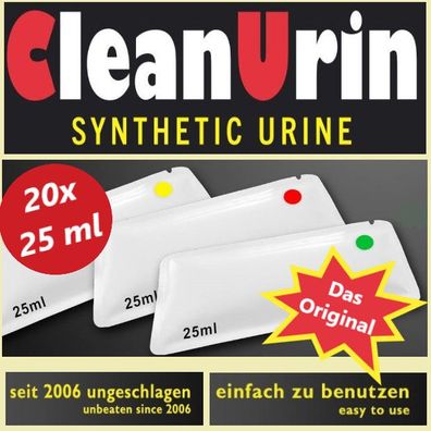 20x 25 ml original CleanU Clean Urin künstlicher synthetischer fake Urin