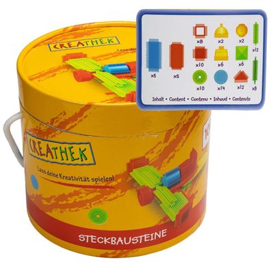 100 teiliges Steckbausteine Set für Kinder ab 3 Jahren kreatives Bauen Bausteine