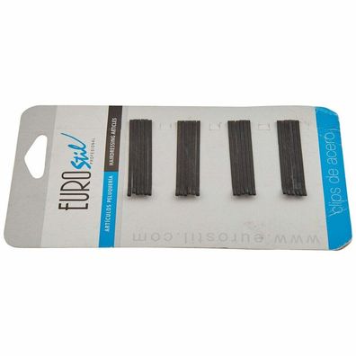 Clips Eurostil 50 mm Schwarz (24 pcs)