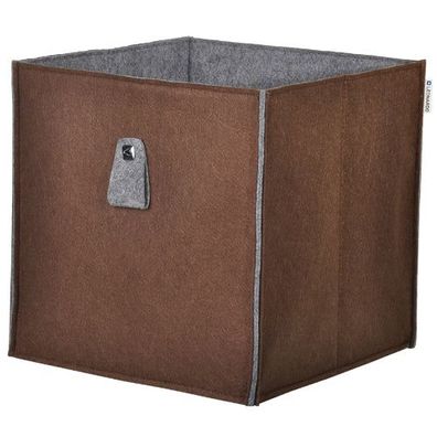 Atlanta - Filzbox, Aufbewahrungsbox, Regaleinsatz 34x34x34cm, faltbar, Mocca