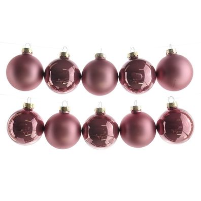 Christbaumkugeln Velvet Pink samtpink Ø 6 cm aus Glas - 10er Set