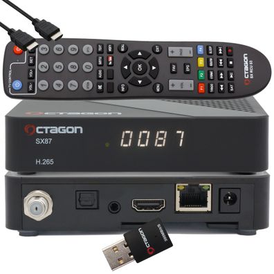 Octagon SX87 HD H.265 S2 + IP HEVC Set-Top Box - Sat & Smart IPTV Receiver + 300