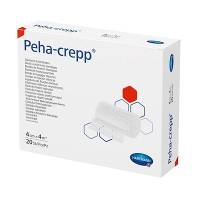 8x Hartmann Peha-crepp® superelastische Fixierbinde - 20 Stück - 4 cm x 4 m | Packung