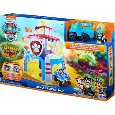 Paw Patrol - Dino Hauptquartier (Inkl. Basis Fahrzeug, Rex Welpen-Figur)