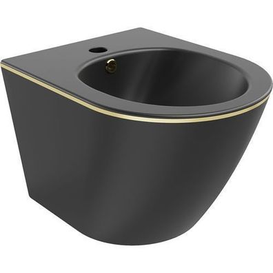 Mexen Lena wandmontiertes Bidet, Schwarz matt/Gold linien - 35224875