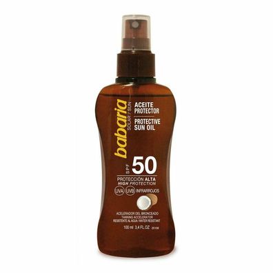 Babaria Protective Sun Oil Spf50 With Tahitian Monoï Oil 100ml