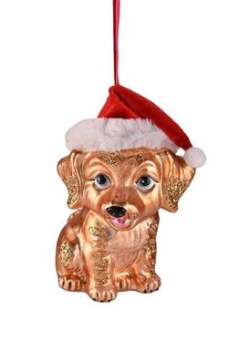 Gift Company Hänger Hund mit Weihnachtsmütze, braun 1 St