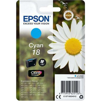 Epson Ink No 18 Epson18 Epson 18 Cyan (C13T18024012)