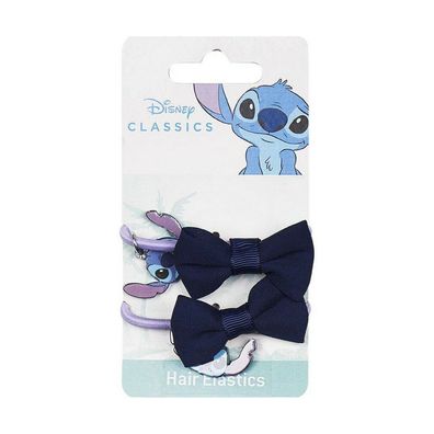 Haargrummi Stitch Lila Blau Schleife 2 Stück