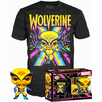 Set Figur POP & Tee Marvel Wolverine Schwarzes Licht