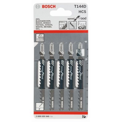 Bosch Stichsägeblätter T 144 D HCS Speed for Wood 5 Stück 2 608 630 040