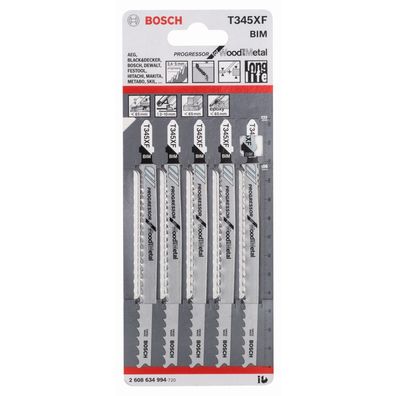 Bosch Stichsägeblätter T 345 XF BIM Progressor for Wood and Metal 2 608 634 994