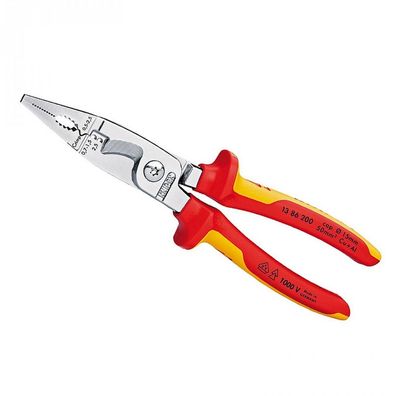 KNIPEX Elektro-Installationszange verchromt 200 mm 1386200