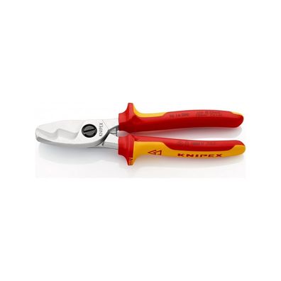 Knipex Kabelschere mit Doppelschneide isoliert Länge 200 mm verchromt 9516200