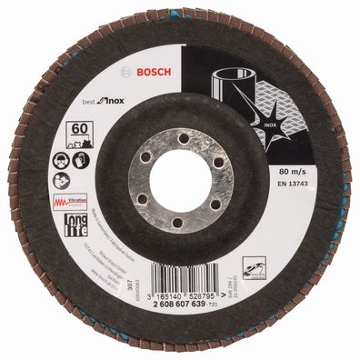 Bosch Fächerschleifscheibe Best for Inox Ø 125mm K60 22,23 mm 2608607639