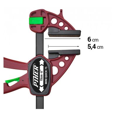 Piher MINI QUICK Extra 30cm Einhand Zwinge Festbügel Gleitbügel bis 75kg 52430