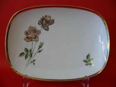 Porzellan Platte Kuchenplatte, Servierplatte, Beilagenplatte mit Echt Gold Malerei