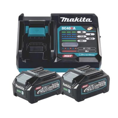 Makita Power Source Kit 40V max. 2,5 Ah Li-Ion 191L76-1 DC40RA 2x Akku BL4025