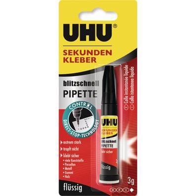 UHU Sekundenkleber blitzschnell Pipette Control 3 g - 45570