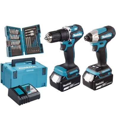 Makita Akku DHP487 Schlagbohrschrauber DTD157 Schlagschrauber 2x3,0Ah DLX2414JX4