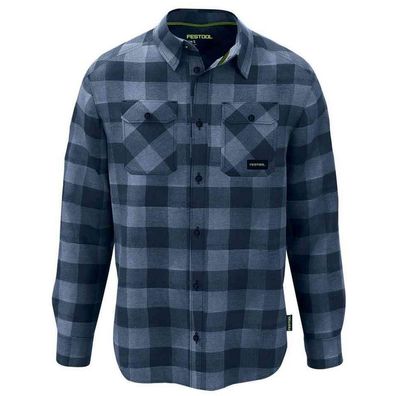 Festool Flanellhemd Größe L 100% Baumwolle Dunkelblau twoface CKSH-FT1-L 577828