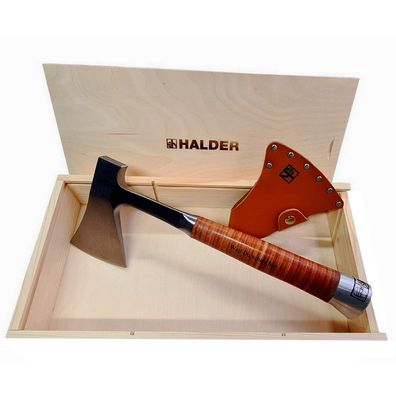 Halder Handbeil Lederschneidschutz Holzbox Weil Du scharf bist! 3555s003