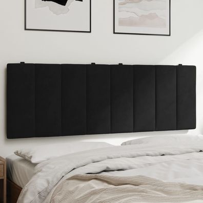 vidaXL Kopfteil-Kissen Schwarz 120 cm Samt