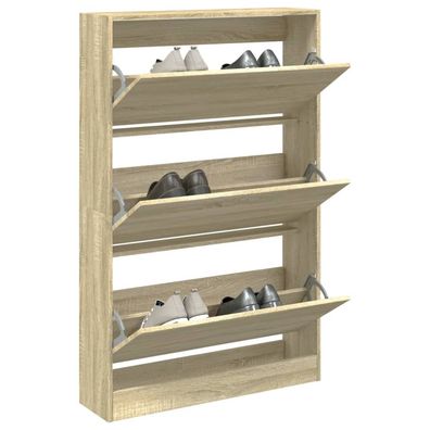 vidaXL Schuhschrank Sonoma-Eiche 80x21x125,5 cm Holzwerkstoff